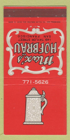 Matchbook Cover - Max's Hofbrau San Francisco CA 30 Strike