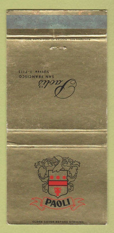 Matchbook Cover - Paoli San Francisco CA restaurant WEAR 30 Strike