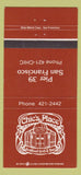 Matchbook Cover - Chic's Place San Francisco CA 30 Strike