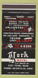 Matchbook Cover - York Motel Parma Heights OH 30 Strike