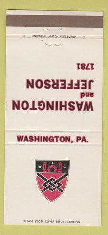 Matchbook Cover - Washington and Jefferson Washington PA 30 Strike