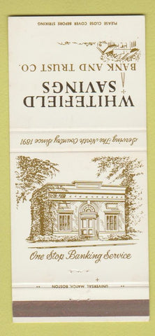 Matchbook Cover - Whitefield Savings Bank ME 30 Strike