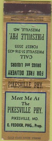 Matchbook Cover - Pikesville Phy MD drugs