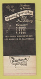 Matchbook Cover - Square Liquor Shop Los Angeles CA 30 Strike