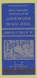 Matchbook Cover - Chop House Restaurant Hartford CT WEAR 30 Strike