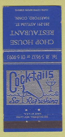 Matchbook Cover - Chop House Restaurant Hartford CT WEAR 30 Strike