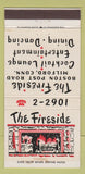Matchbook Cover - The Fireside Restaurant Milford CT 30 Strike