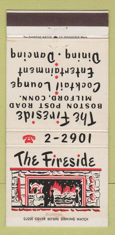 Matchbook Cover - The Fireside Restaurant Milford CT 30 Strike