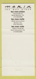 Matchbook Cover - Marix Tex Mex Santa Monica Encino West Hollywood CA 30 Strike