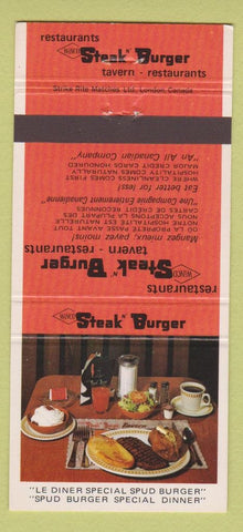 Matchbook Cover - Winco Steak n Burger Restaurants Canada 30 Strike