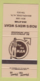 Matchbook Cover - Rob's Men's Clothes Beaverlodge AB 30 Strike