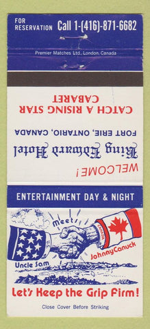 Matchbook Cover - King Edward Hotel Fort Erie ON 30 Strike