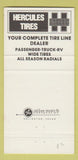 Matchbook Cover - Hercules Tires David Sandefur Arlington TX 30 Strike
