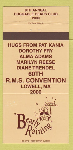 Matchbook Cover - RMS Convention 2000 Lowell MA Bears Club 30 Strike