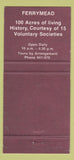Matchbook Cover - Ferrymead Historic Park trains Christchurch NZ 30 Strike