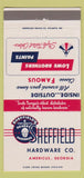 Matchbook Cover - Sheffield Hardware Lowe Paint Americus GA 30 Strike