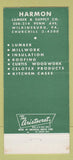 Matchbook Cover - Harmon Lumber and Supply Wilkinsburg PA 30 Strike