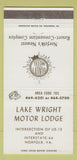 Matchbook Cover - Lake Wright Motor Lodge Norfolk VA 30 Strike