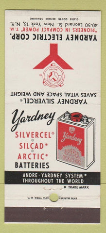 Matchbook Cover - Yardney Electric Silvercel New York City 30 Strike