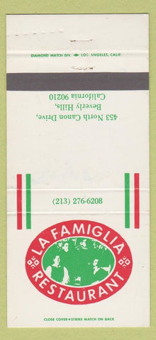 Matchbook Cover - La Famiglia Restaurant Beverly Hills CA 30 Strike