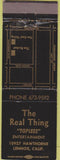 Matchbook Cover - The Real Thing Lennox CA Strip Club Topless
