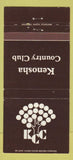 Matchbook Cover - Kenosha Country Club WI 30 Strike