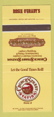 Matchbook Cover - Church Street Station Rosie O'Grady's Orlando FL 30 Strike
