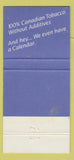 Matchbook Cover - Candian Classics Cigarettes WEAR 30 Strike