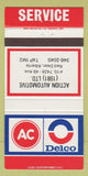 Matchbook Cover - AC Delco Action Automotive Red Deer AB 30 Strike