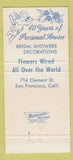 Matchbook Cover - Pinelli's Flowerland flowers San Francisco CA 30 Strike