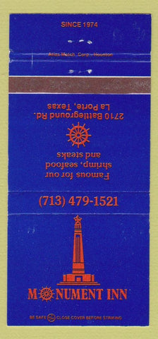 Matchbook Cover - Monument Inn La Porte TX 30 Strike