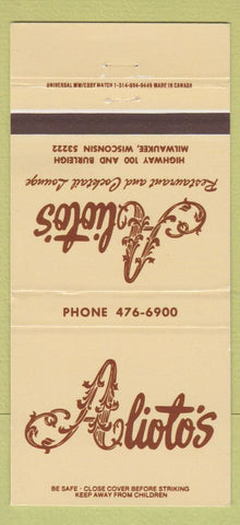 Matchbook Cover - Alioto's Restaurant Milwaukee WI 30 Strike