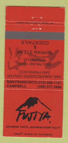 Matchbook Cover - Fujiya Japanese Restaurant San Francisco Campbell CA 30 Strike