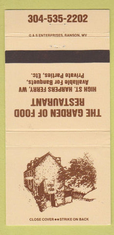 Matchbook Cover - Garden of Food Restaurant Harpers Ferry WV WEAR 30 Strike