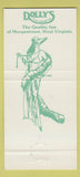 Matchbook Cover - Dolly's Restaurant Morgantown WV girlie back 30 Strike