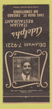 Matchbook Cover - Adolph's Italian Restaurant Chicago IL WEAR 30 Strike