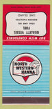 Matchbook Cover - North Western Hanna Vessel Fuel Lime Island 30 Strike