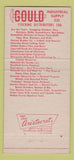 Matchbook Cover - Gould Industrial Supply Leominster MA 30 Strike