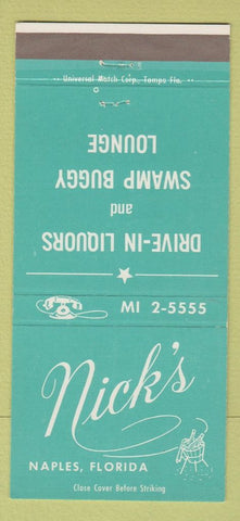 Matchbook Cover - Nick's Bar Liquor Naples FL 30 Strike