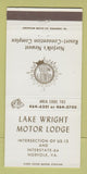Matchbook Cover - Lake Wright Motor Lodge Norfolk VA 30 Strike