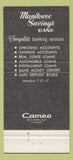 Matchbook Cover - Manitowoc Savings Bank WI 30 Strike