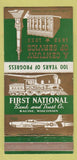Matchbook Cover - First National Bank Racine WI 1953 WEAR 30 Strike