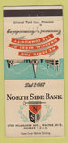 Matchbook Cover - North Side Bank Racine WI 30 Strike