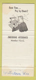 Matchbook Cover - Merchants National Bank Watertown WI 30 Strike