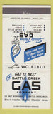 Matchbook Cover - Battle Creek Gas Company MI Urbandale Verona 30 Strike
