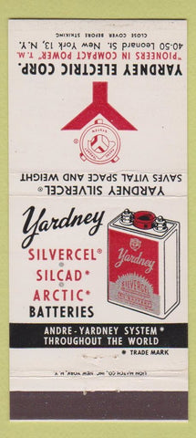Matchbook Cover - Yardney Electric Corp batteries New York City 30 Strike