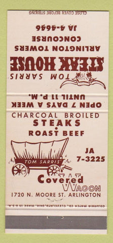 Matchbook Cover - Tom Sarris Steak House Arlington VA 30 Strike