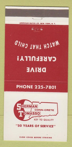 Matchbook Cover - Sherman Tomasso Concrete 30 Strike