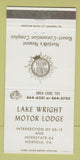 Matchbook Cover - Lake Wright Motor Lodge Norfolk VA 30 Strike