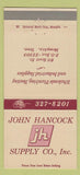 Matchbook Cover - John Hancock Supply Memphis TN plumbing heating 30 Strike